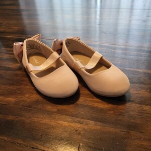 Cat and Jack Pink Satin Bow Ballet Flats Girls 6T NWOT